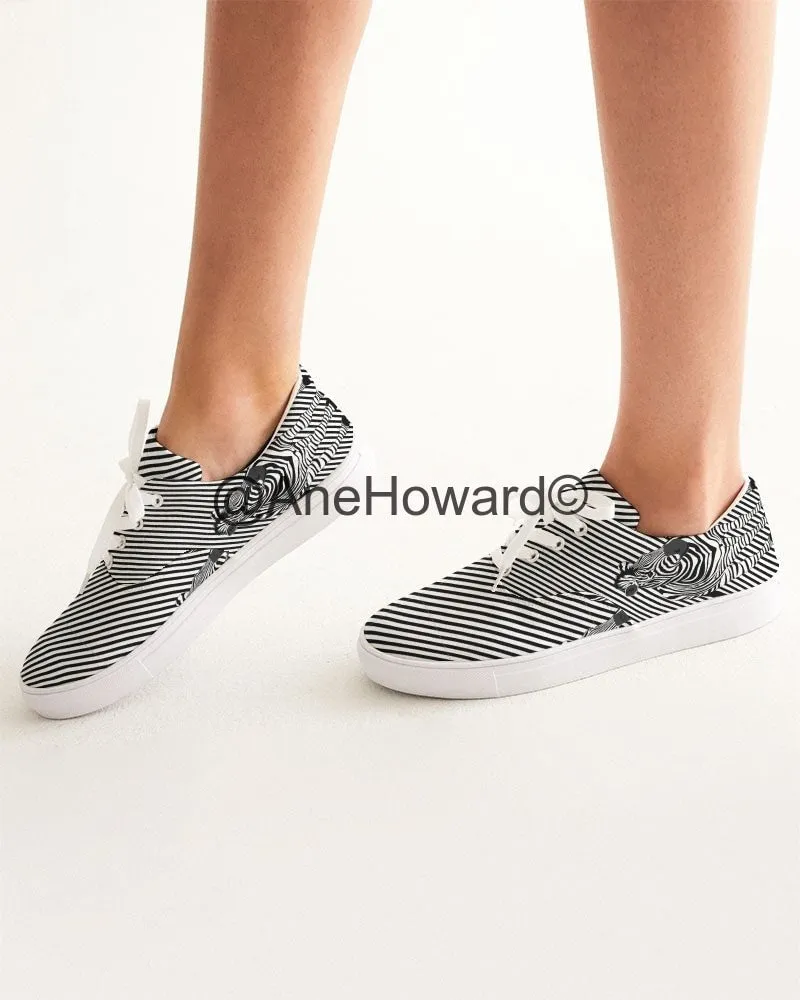 Women's Lace Up Canvas Shoe Zebra